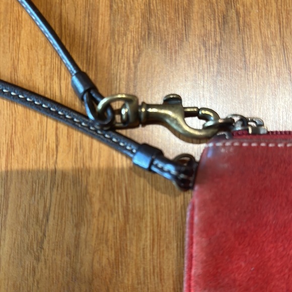Coach red suede wristlet - Picture 2 of 6